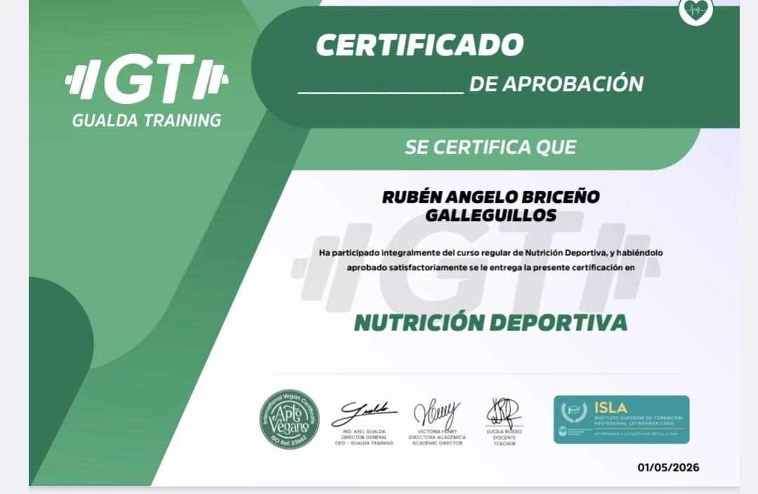 Certificación en Nutrición Deportiva para mejorar resultados físicos